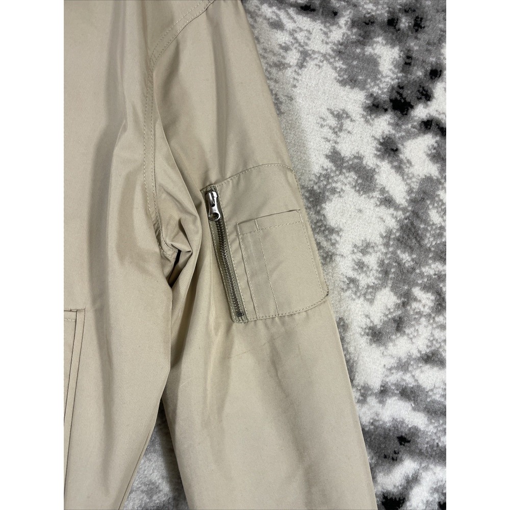 Everlane Uniform The Bomber Jacket Mens Size Medium‎ Beige Full Zip Arm Pocket - Picture 7 of 12